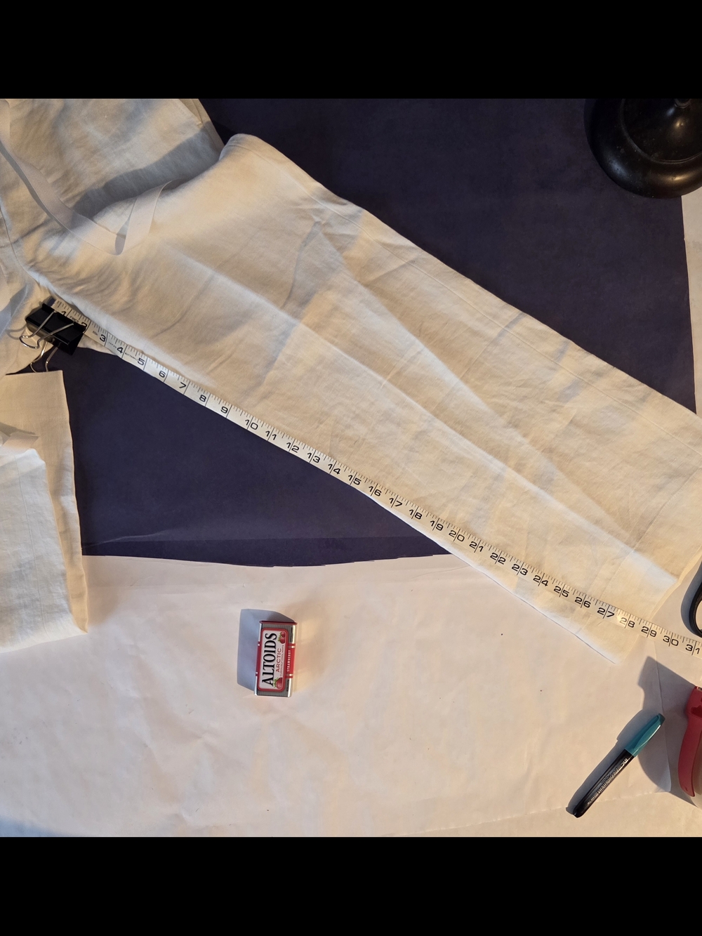 Talbots Off-White Wide-Leg Linen-Blend Pants - Picture 5 of 6
